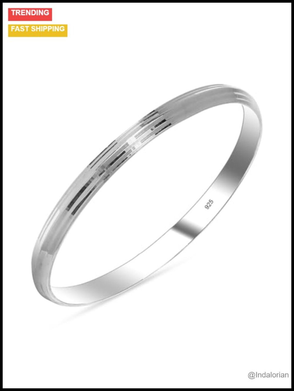Solid 925 Sterling Silver Sikh Kada Cuff Bangle Bracelet for Men Textured Fine